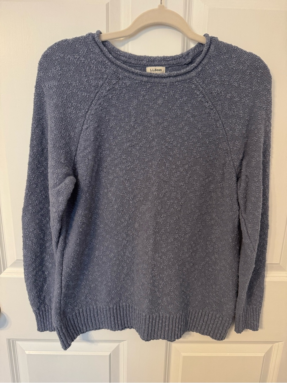L.L. Bean Women's Heathered Slate Blue Crewneck Sweater